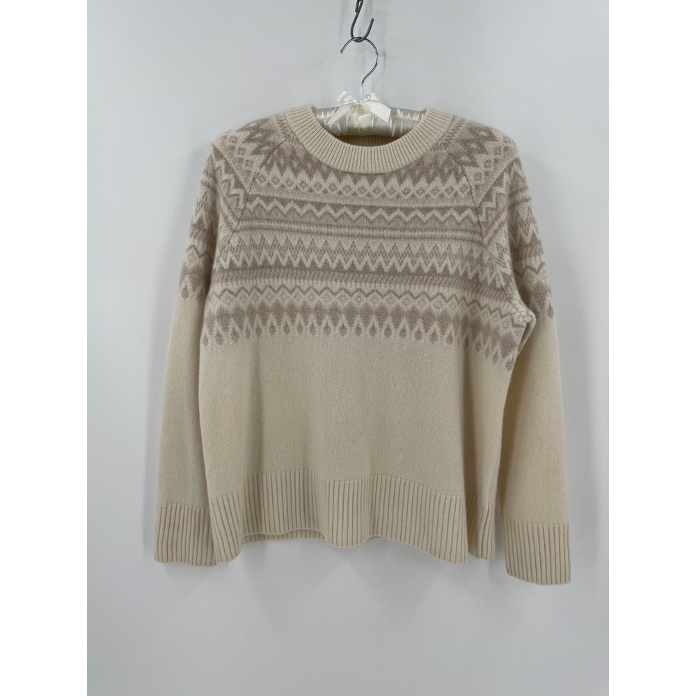 Vineyard Vines Fair Isle Cashmere Sweater Ivory Nordic Pullover Large